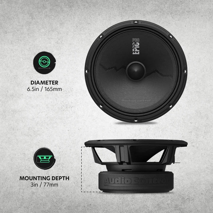 AudioControl EPICPRO6X 6.5" Mid-Range Loudspeakers - 200 Watts Rms 4-ohm