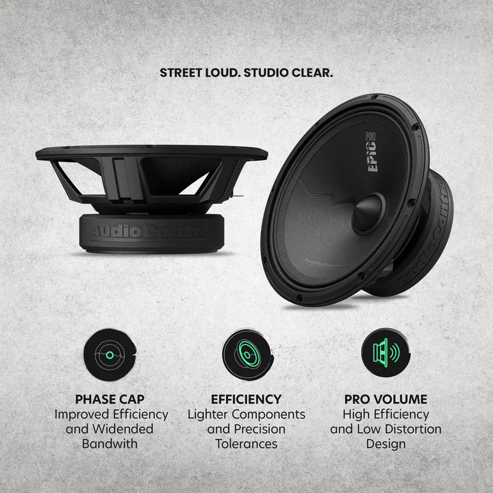AudioControl EPICPRO8X 8" Mid-Range Loudspeakers - 250 Watts Rms 4-ohm