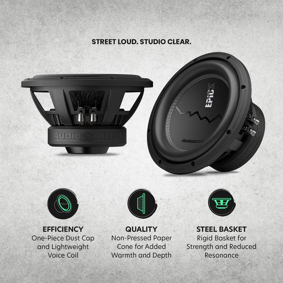 AudioControl EPICX 10" Subwoofer - 500 Watts Rms Dual 4-ohm or 2-ohm