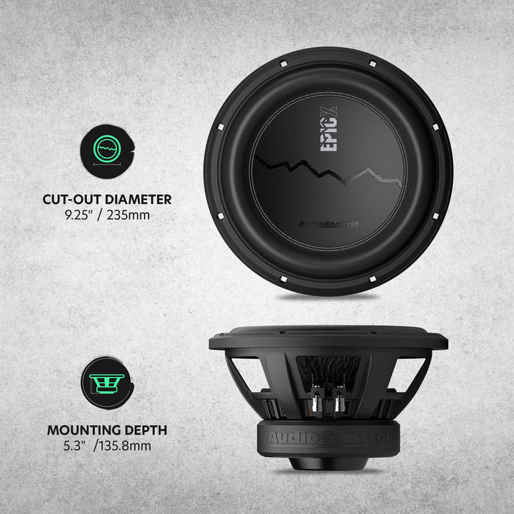 AudioControl EPICX 10" Subwoofer - 500 Watts Rms Dual 4-ohm or 2-ohm