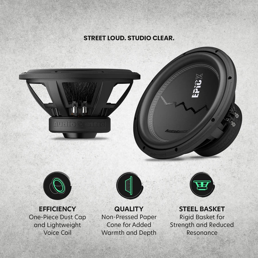AudioControl EPICX 12" Subwoofer - 500 Watts Rms Dual 4-ohm or 2-ohm