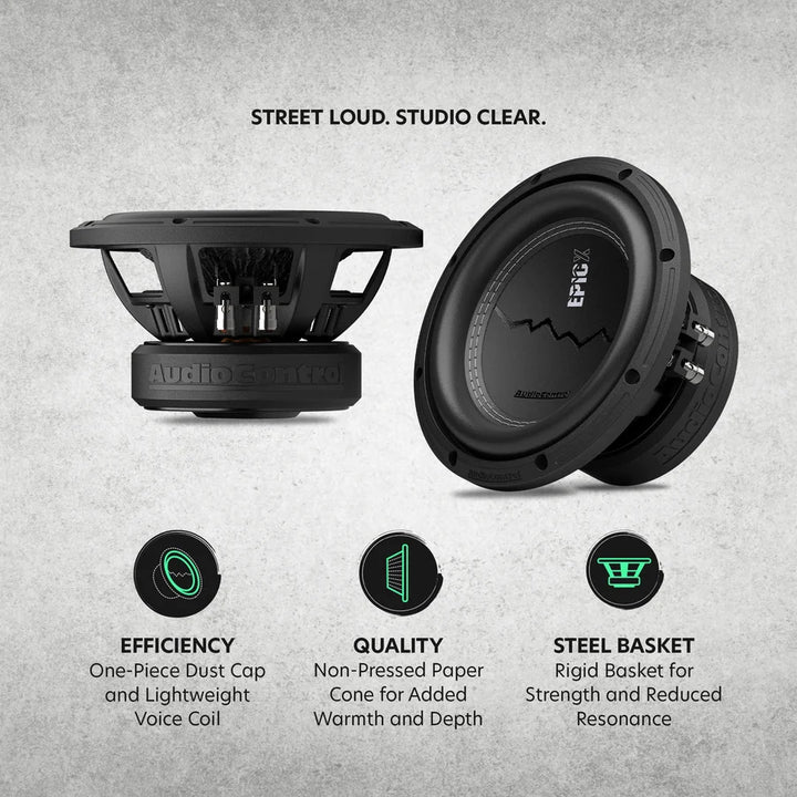 AudioControl EPICX 8" Subwoofer - 400 Watts Rms Dual 4-ohm or 2-ohm