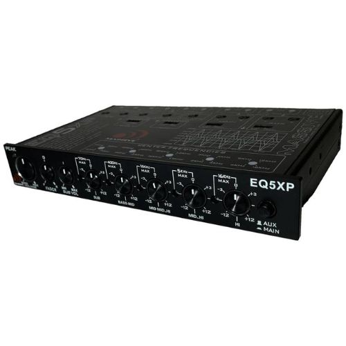 Massive Audio EQ5XP Ecualizador paramétrico de 5 bandas con control de subwoofer, cruce de 3 vías incorporado y luces indicadoras de recorte
