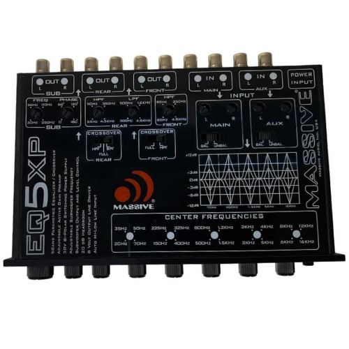 Massive Audio EQ5XP 5-Band Parametric Equalizer - 9.5 Volt Rca Massive Audio EQ5XP 5-Band Parametric Equalizer - 9.5 Volt Rca
