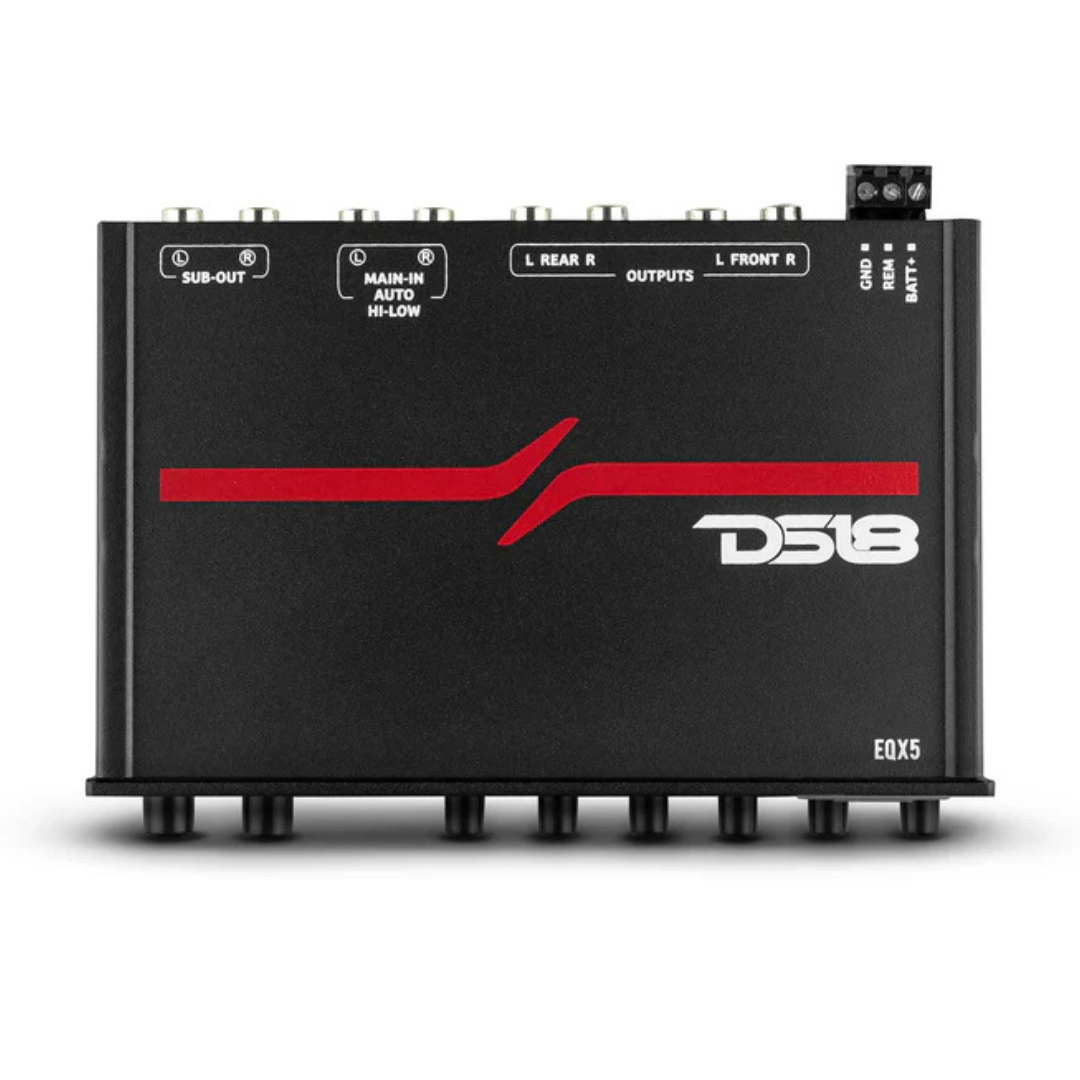 DS18 EQX5 Ecualizador gráfico de 5 bandas para tablero con perilla de control de subwoofer