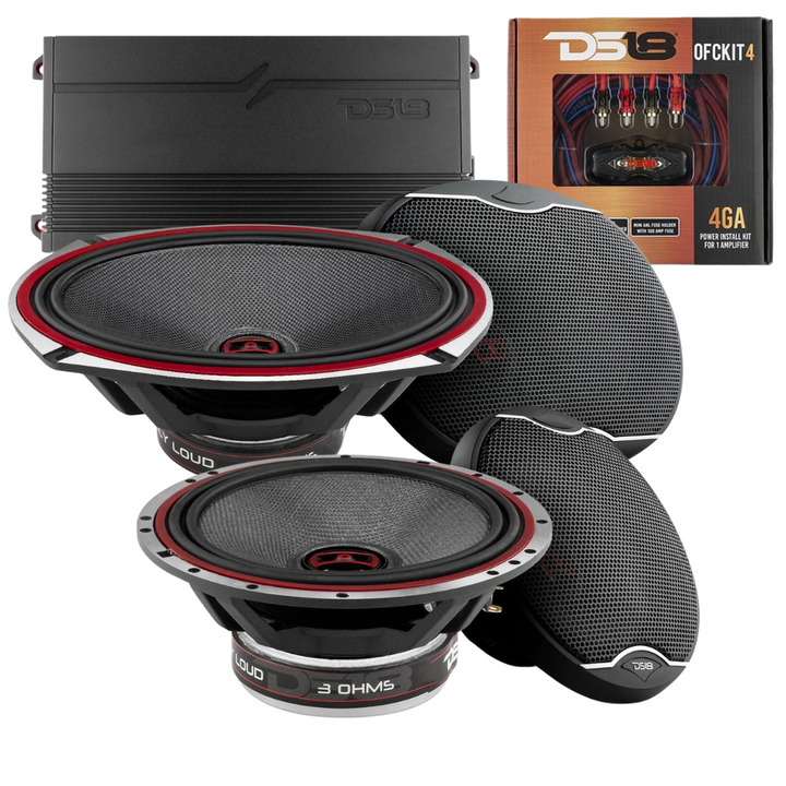 2015-2020 Chevy Tahoe or Suburban - DS18 EXL-SQ Series Speaker Package with Amplifier and Amp Kit