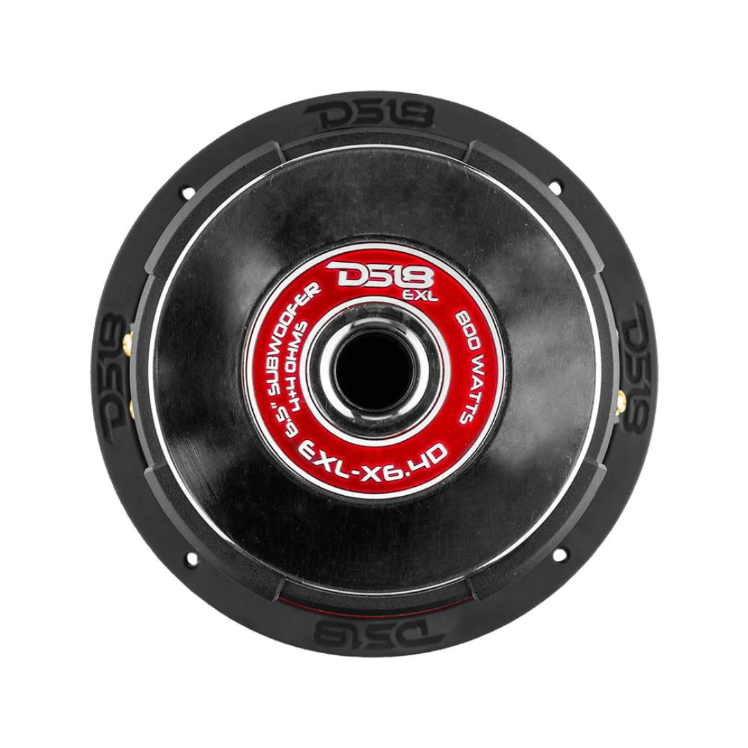 Subwoofer DS18 EXL-X6.4D de 6,5" con bobina móvil de aluminio negro de 2" - 400 vatios Rms 4 ohmios DVC