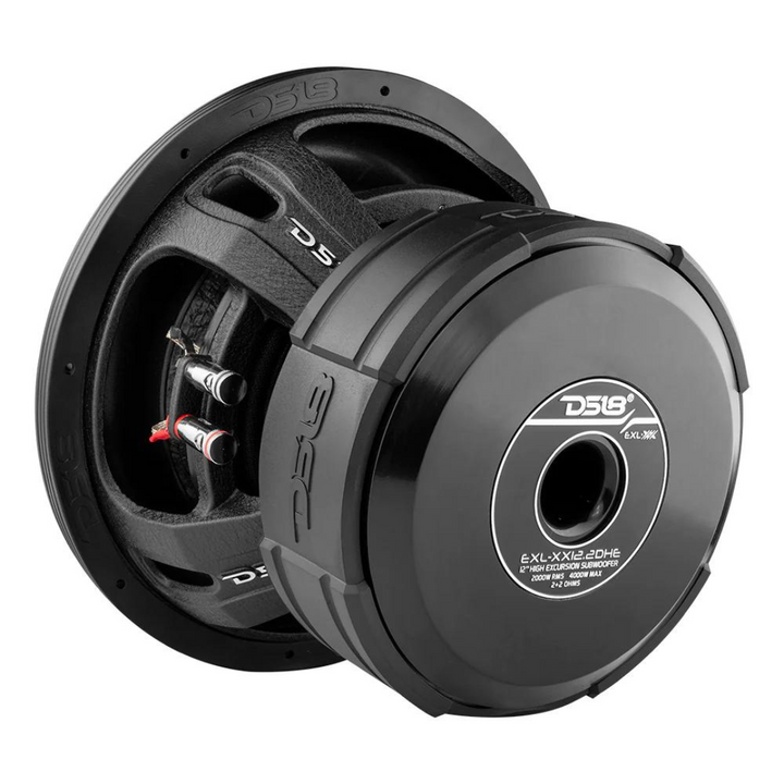 DS18 EXL-XX12.2DHE Subwoofer de 12" con bobina móvil de aluminio negro de 3" - 2000 vatios Rms 2 ohmios DVC