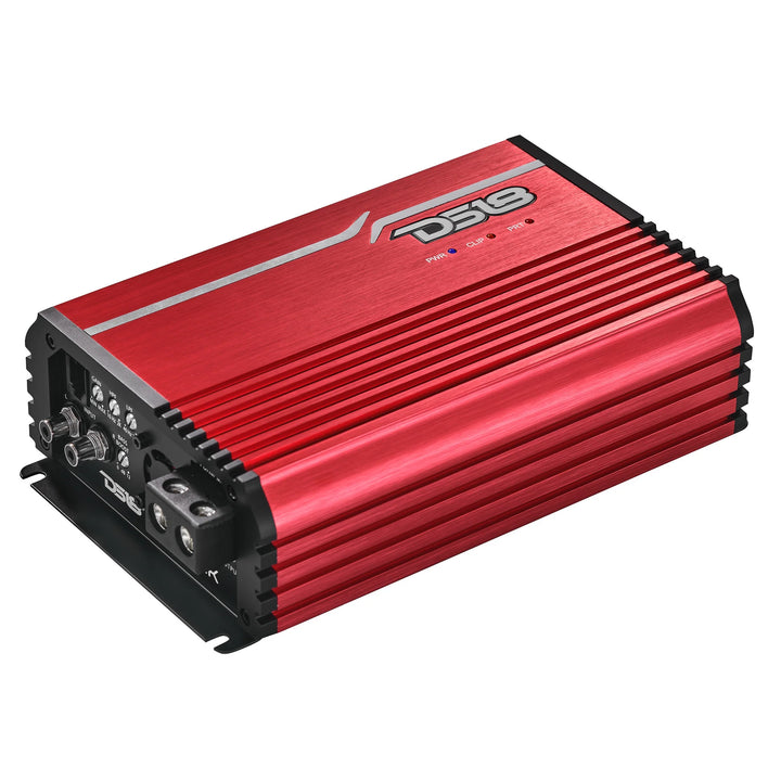 DS18 FRP-2.5K Red 1-Channel Class D Compact Full-Range Amplifier - 1 x 2500 Watts Rms @ 1-ohm