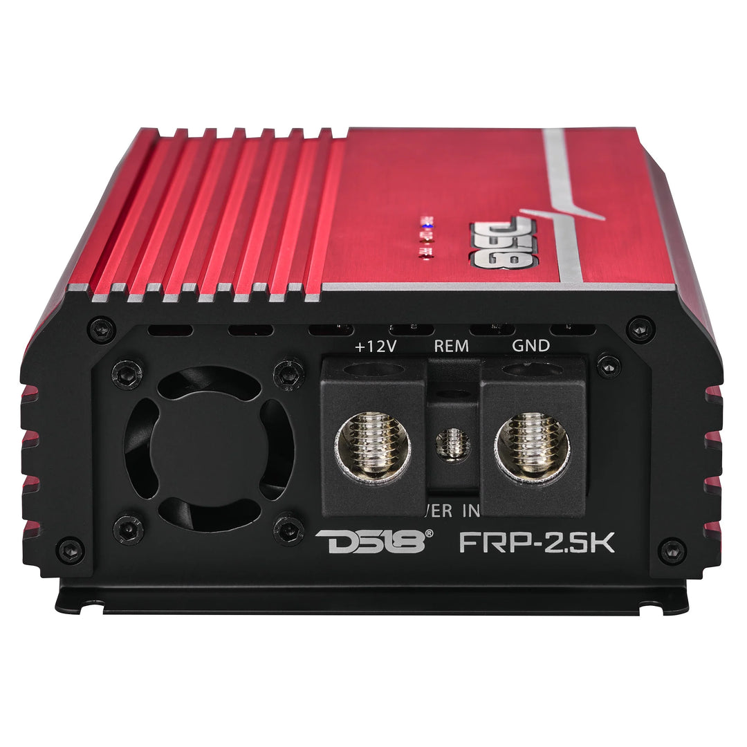 DS18 FRP-2.5K Red 1-Channel Class D Compact Full-Range Amplifier - 1 x 2500 Watts Rms @ 1-ohm