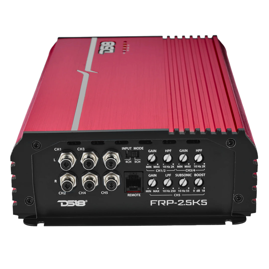 DS18 FRP-2.5K5 Full-Range 5-Channel Amplifier - 4 x 240 Watts Rms @ 4-ohm + 1200 Watts Rms @ 1-ohm