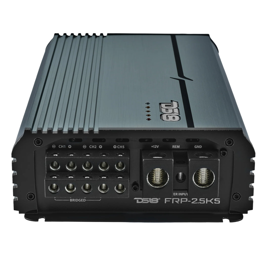 DS18 FRP-2.5K5 Full-Range 5-Channel Amplifier - 4 x 240 Watts Rms @ 4-ohm + 1200 Watts Rms @ 1-ohm