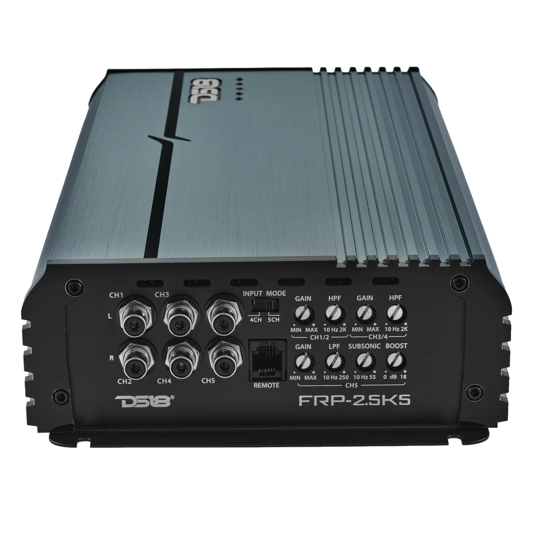 DS18 FRP-2.5K5 Full-Range 5-Channel Amplifier - 4 x 240 Watts Rms @ 4-ohm + 1200 Watts Rms @ 1-ohm