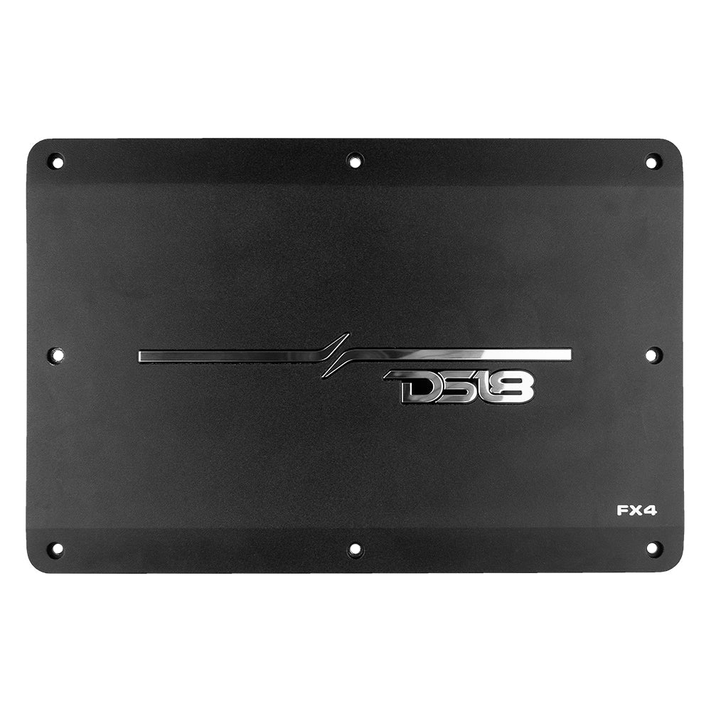 DS18 FX4 4-Channel Class D Surface or Flush Mount Amplifier with LED Lights - 4 x 180 Watts Rms @ 4-ohm