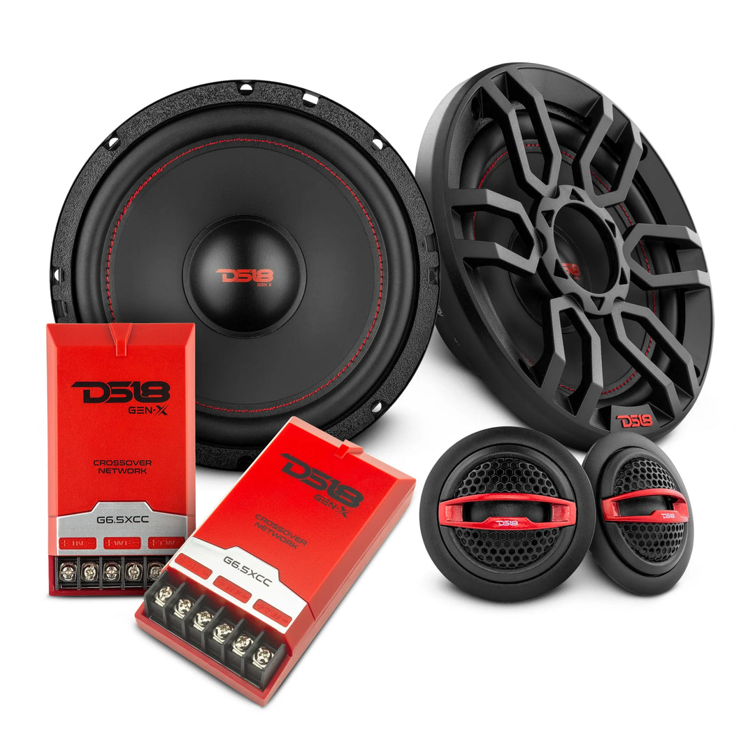 DS18 G6.5XC 6.5" 2-Way Component Speaker Set - 50 Watts Rms 4-ohm