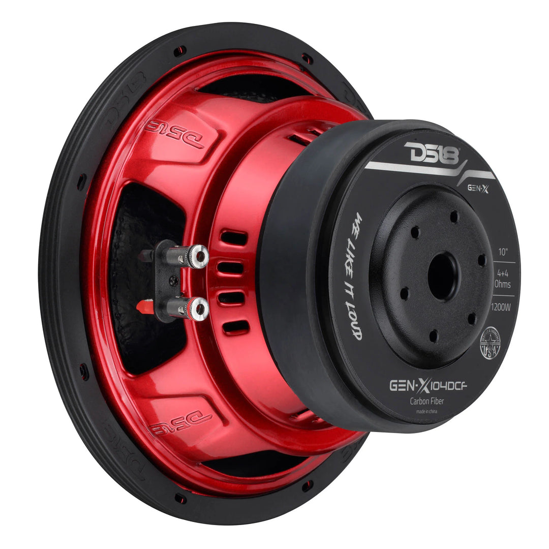DS18 GEN-X104DCF 10" Subwoofer - 600 Watts Rms 4-ohm DVC