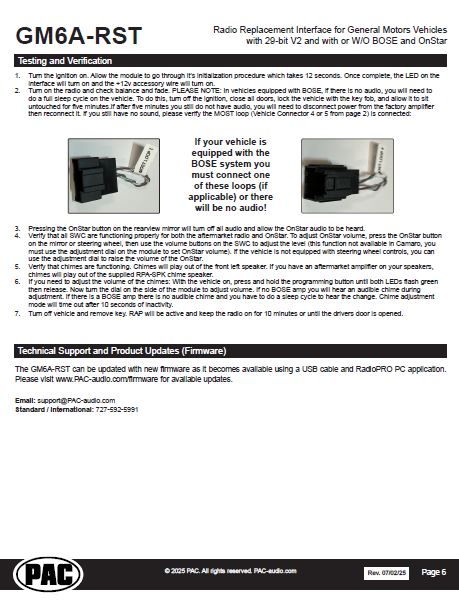 Pac-Audio GM6A-RST Radio Replacement Interface Module for Select 2014-2019 Chevrolet or GMC Vehicles
