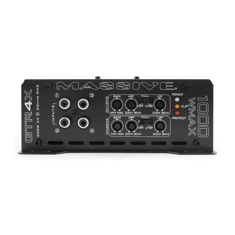 Massive Audio GTR4X 4-Channel Amplifier - 4 x 120 Watts Rms @ 4-ohm