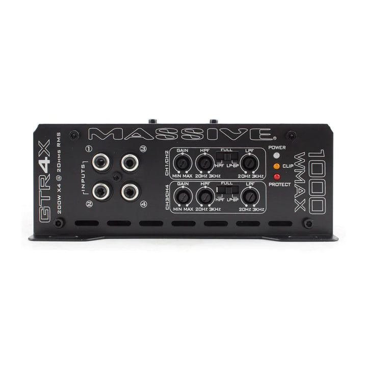 Massive Audio GTR4X 4-Channel Amplifier - 4 x 120 Watts Rms @ 4-ohm