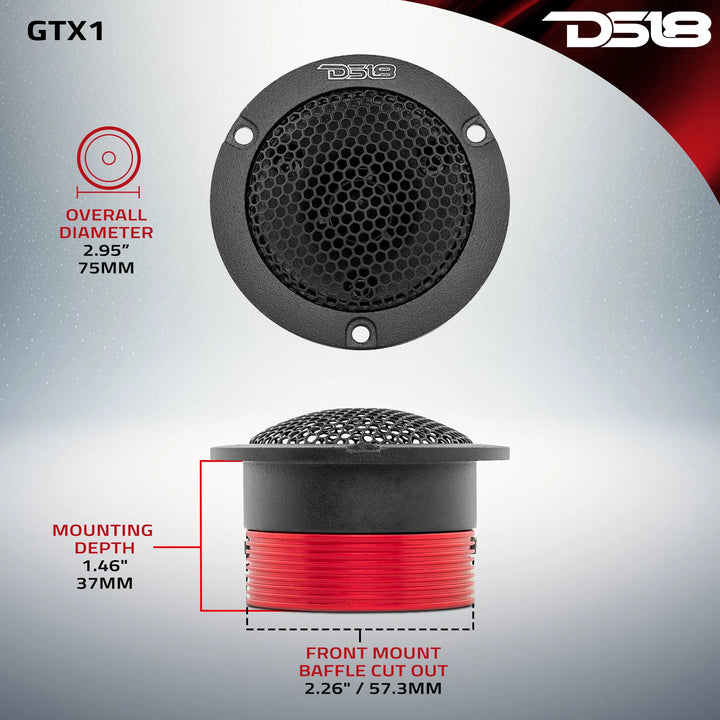 DS18 GTX1 3" Neodymium Bullet Super Tweeter - 120 Watts Rms 4-ohm