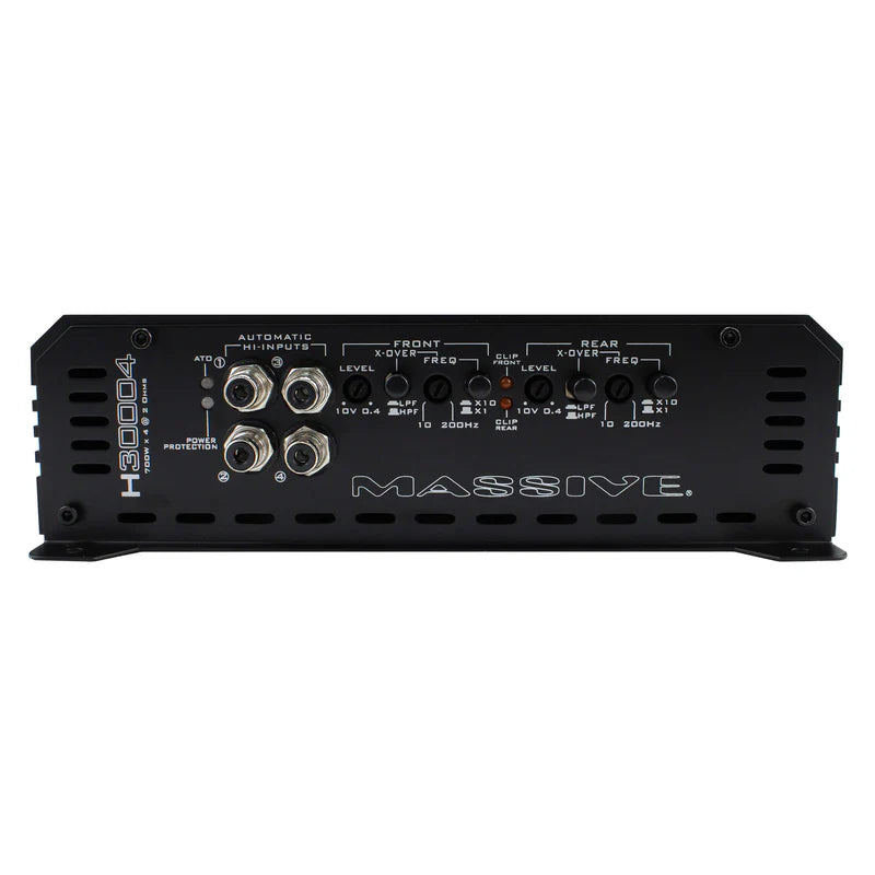 Massive Audio H30004 4-Channel Amplifier - 4 x 500 Watts Rms @ 4-ohm