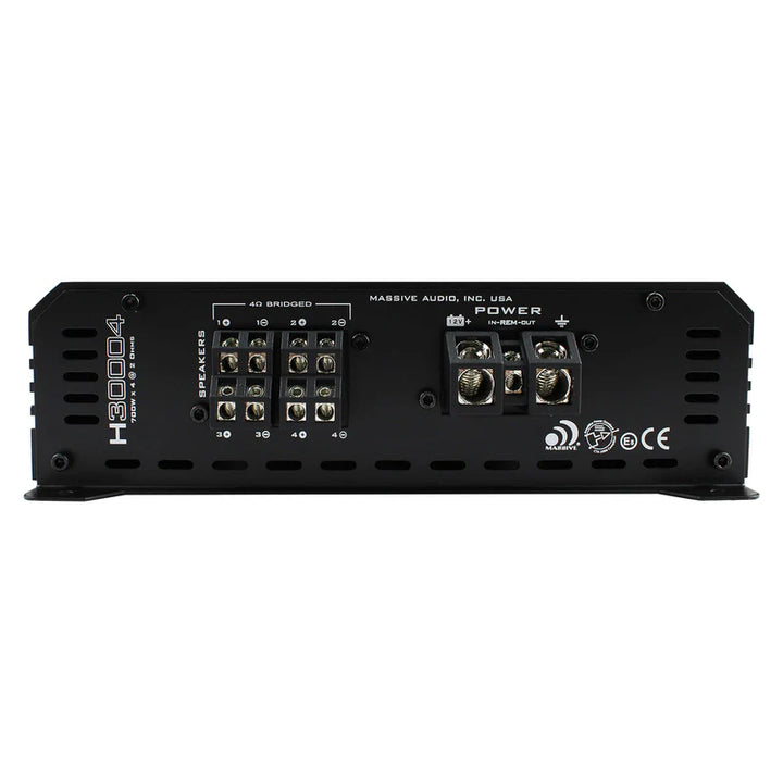 Massive Audio H30004 4-Channel Amplifier - 4 x 500 Watts Rms @ 4-ohm