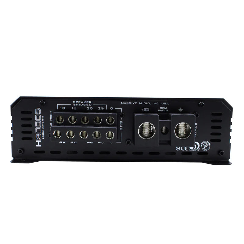 Massive Audio H30005 5-Channel Amplifier - 4 x 202 Watts @ 4-ohm + 1x 1500 Watts Rms @ 1-ohm