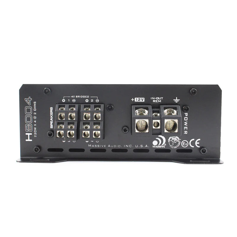 Massive Audio H8004 4-Channel Amplifier - 4 x 125 Watts Rms @ 4-ohm