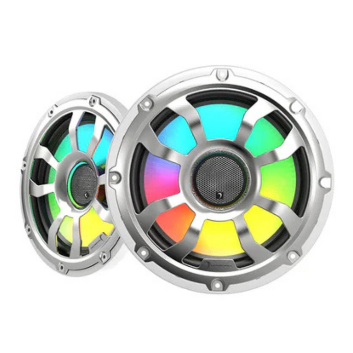 Diamond Audio HXM Series 10" 2-Way Marine Coaxial Speakers with Neodymium Magnet and Integrated Dream RGB LED Lights - 200 Watts Rms 4-ohm