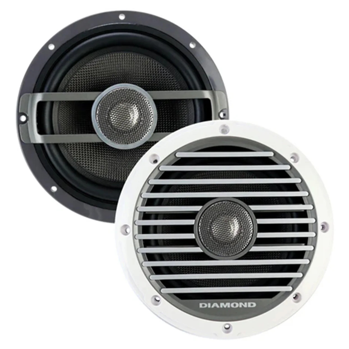 Diamond Audio HXM65 6.5" 2-Way Marine Speakers with LEDs - 80 Watts Rms 4-ohm