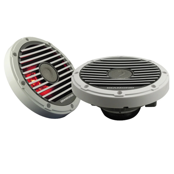 Diamond Audio HXM65 6.5" 2-Way Marine Speakers with LEDs - 80 Watts Rms 4-ohm