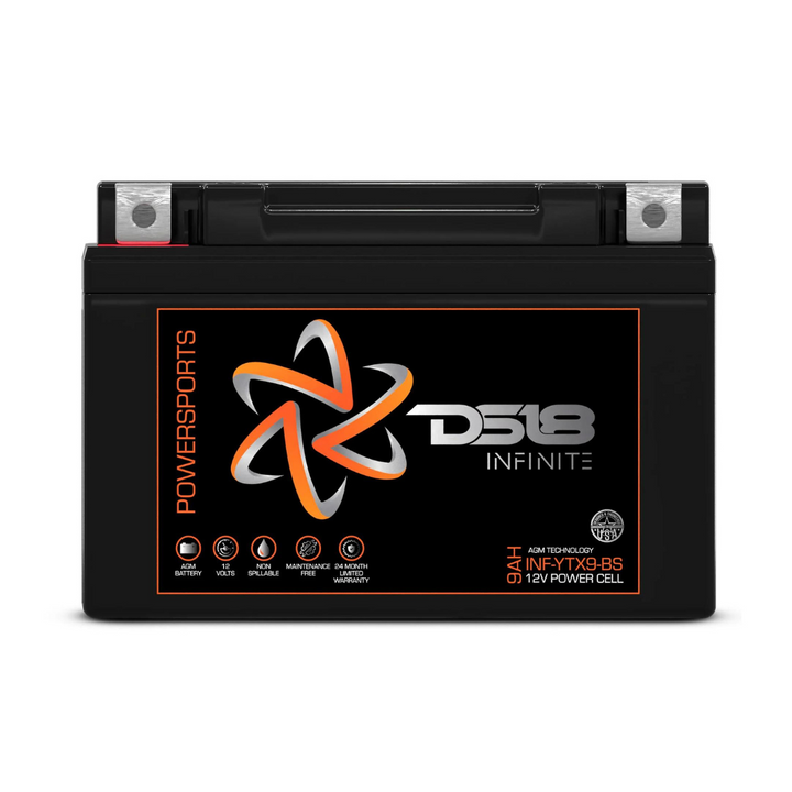 DS18 INF-YTX9-BS Batería de audio AGM Powersports de 12 voltios - 350 vatios Rms | 9Ah