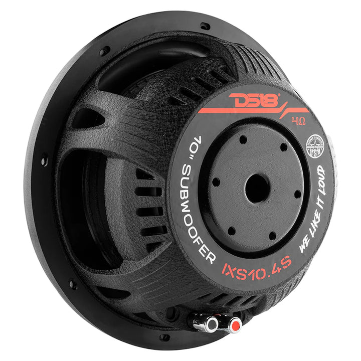 DS18 IXS10.4D Subwoofer de montaje superficial de 10" con tapa antipolvo grande y bobina móvil de 2,5" - 600 vatios Rms 4 ohmios DVC