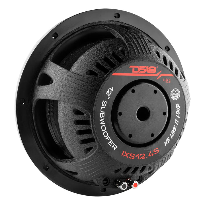 DS18 IXS12.4S Subwoofer de montaje superficial de 12" con tapa antipolvo grande y bobina móvil de 2,5" - 800 vatios Rms 4 ohmios SVC