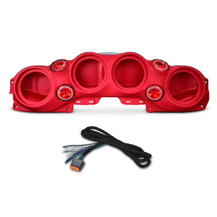 2018-2023 Jeep JL, JLU & JT Red Overhead Sound Bar System with 4x PRO-TW4L Tweeters and Harness Included (8" Speakers Not Included)