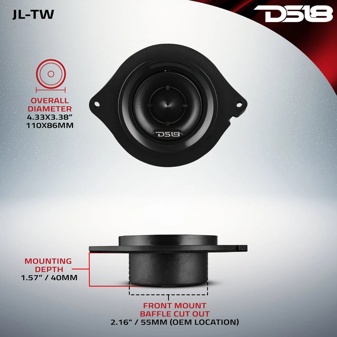 2018-Up Jeep JL, JLU & JT - DS18 JL-TW 2.7" OEM Bullet Tweeter Replacement - 100 Watts Rms 4-ohm