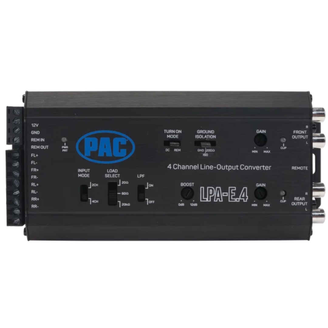 Pac-Audio LPA-E.4 Active 2 or 4-Channel Line Output Converter with Remote Turn-on and Level Control Knob
