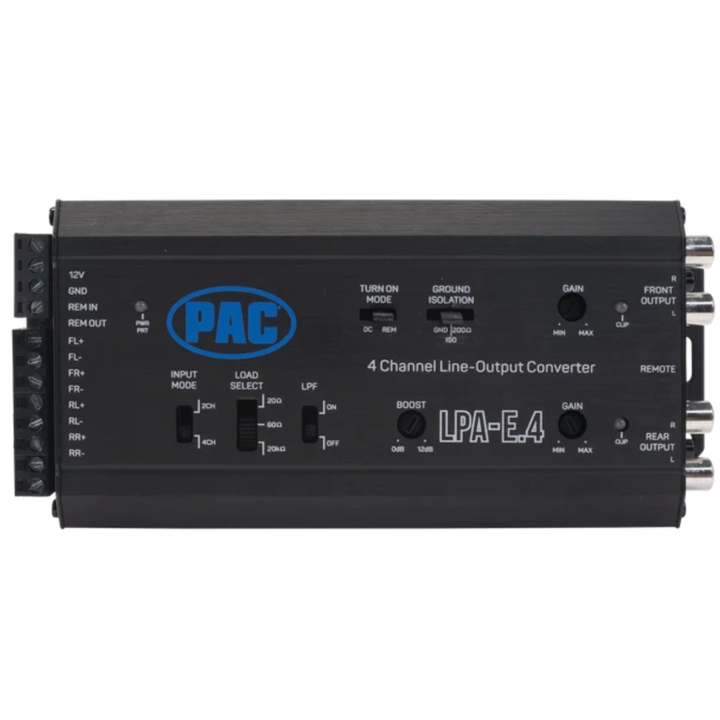 Pac-Audio LPA-E.4 Active 2 or 4-Channel Line Output Converter with Remote Turn-on and Level Control Knob