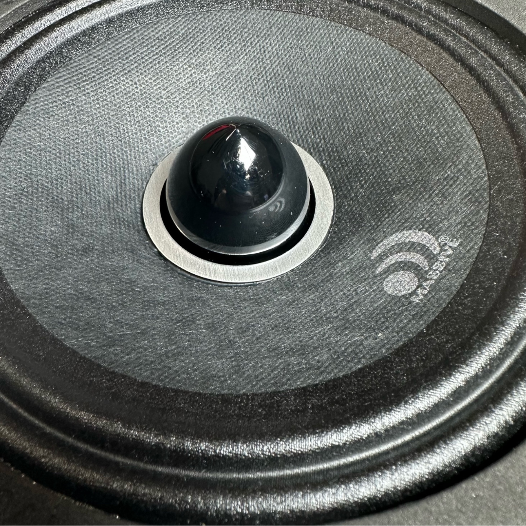 Massive Audio M6XL Altavoz de rango medio de 6,5" con bala de aluminio negro y bobina móvil de 1,5" - 200 vatios Rms 8 ohmios