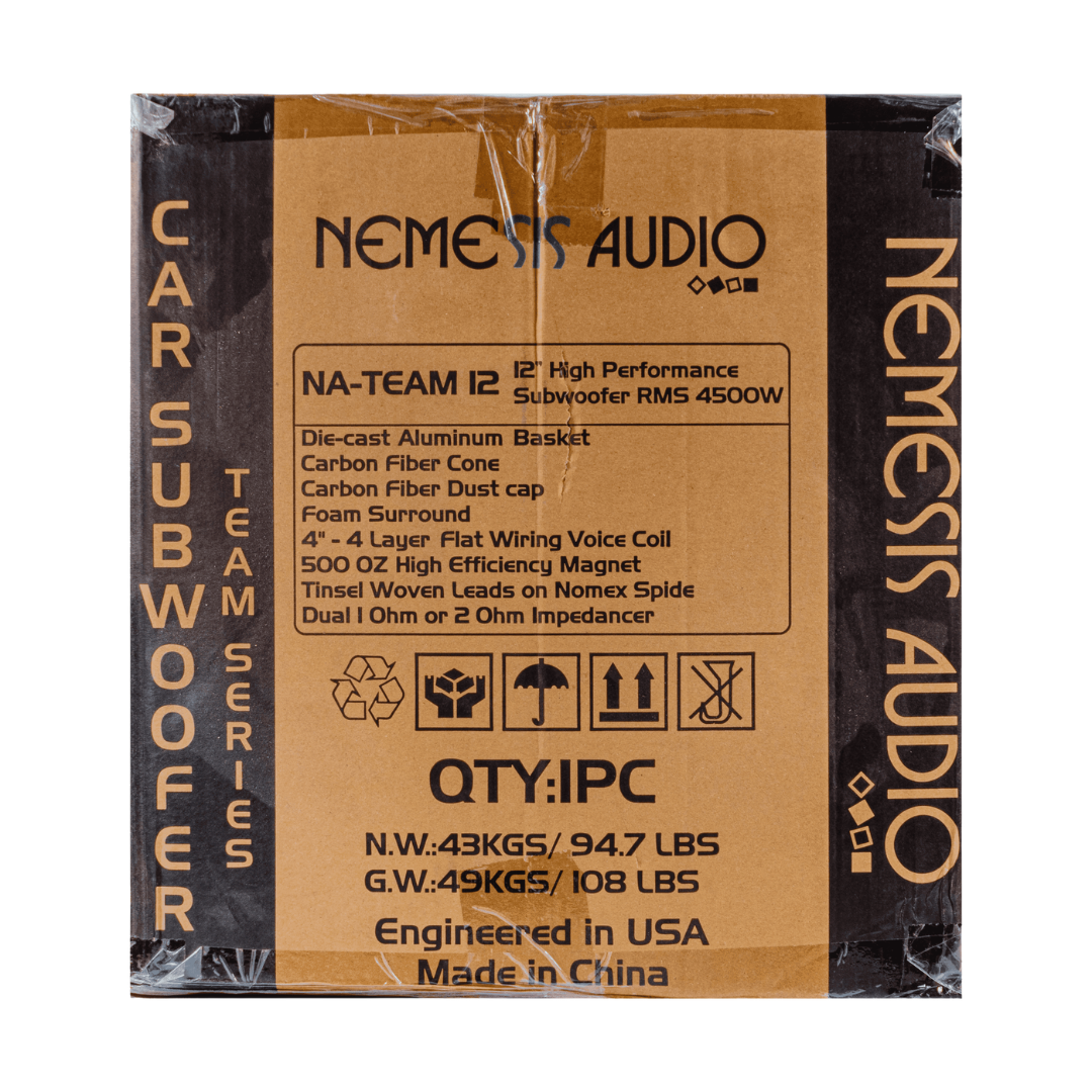 Nemesis Audio NA-TEAM-12 V.1 12" Subwoofer - 4500 Watts Rms Dual 1-ohm or 2-ohm
