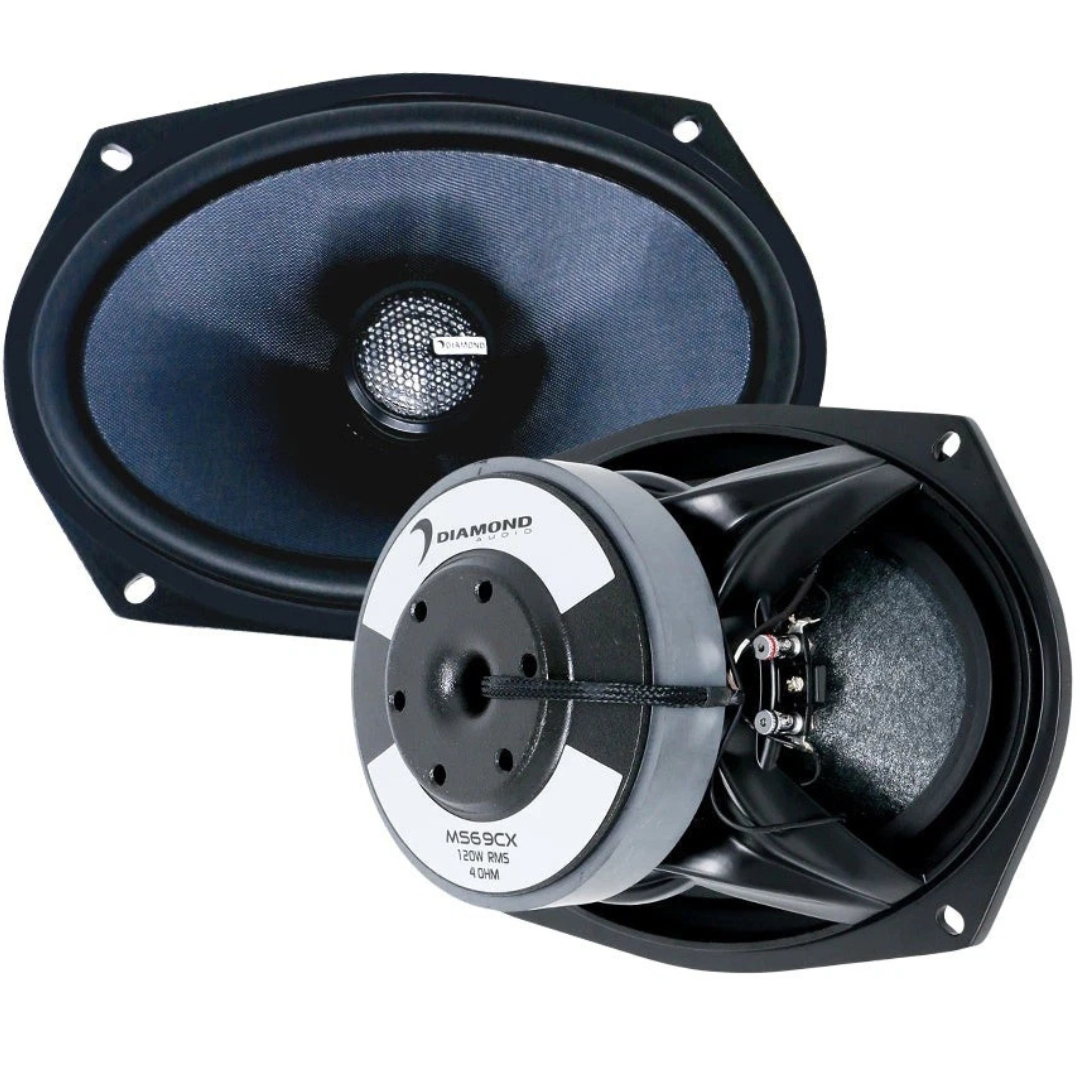 Diamond Audio MS692CX2 6x9" Marine 2-Way Coaxial Speakers - 125 Watts Rms 2-ohm