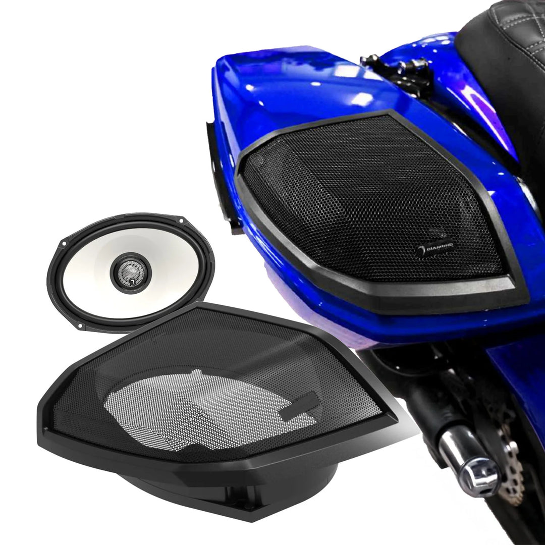 Diamond Audio Cut-In Lid Kit with HXM69F4 6x9" Coaxial Speakers - Fits 2024-Up Harley Davidson