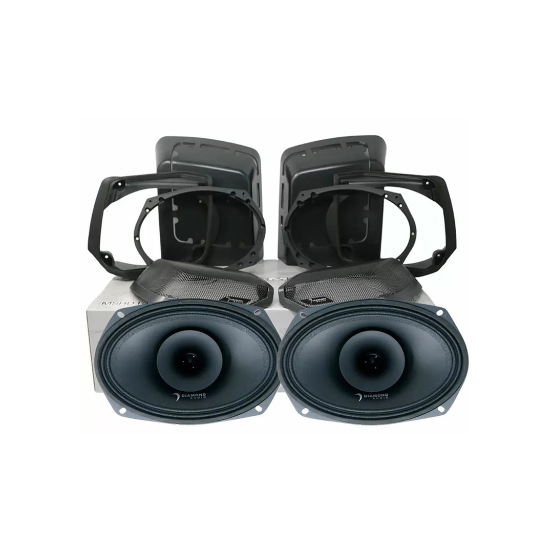 Diamond Audio Cut-In Lid Kit with MP694 6x9" Hybrid Speakers - Fits 1998-2013 Harley Davidson
