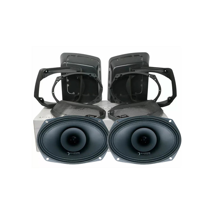 Diamond Audio Cut-In Lid Kit with MP694 6x9" Hybrid Speakers - Fits 1998-2013 Harley Davidson