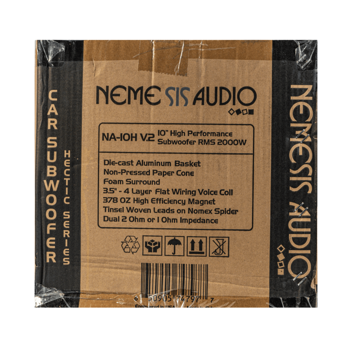 Nemesis Audio NA-10H V.2 10" Subwoofer - 2000 Watts Rms Dual 1-ohm or 2-ohm