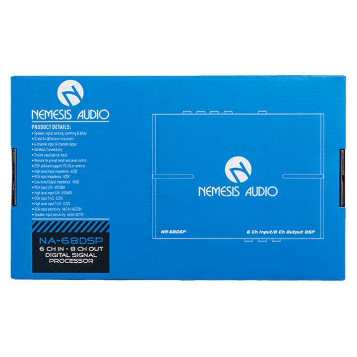 Nemesis Audio NA-68DSP High-Resolution Digital Signal Processor with Bluetooth and App Control - 6-Channel In and 8-Channel Out