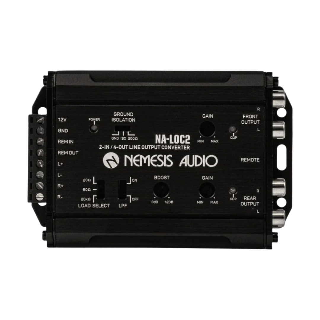Nemesis Audio NA-LOC2 2-Channel Active Line Output Converter with Auto Turn-on, Load Resistors and Wired Bass Knob
