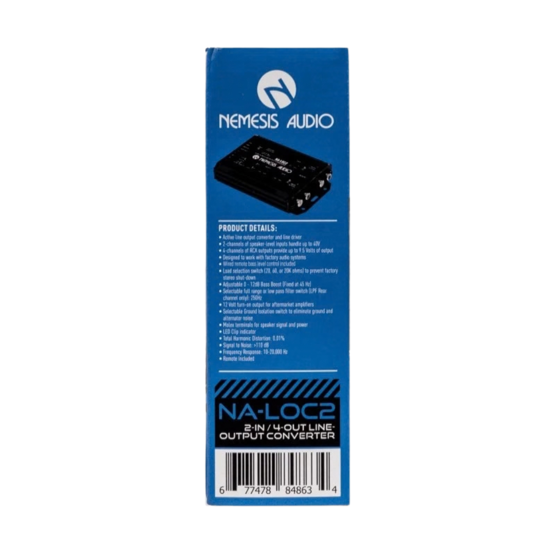 Nemesis Audio NA-LOC2 2-Channel Active Line Output Converter with Auto Turn-on, Load Resistors and Wired Bass Knob