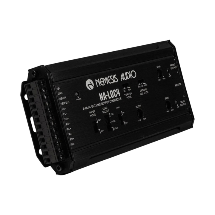 Nemesis Audio NA-LOC4 4-Channel Active Line Output Converter with Auto Turn-on, Load Resistors and Wired Bass Knob
