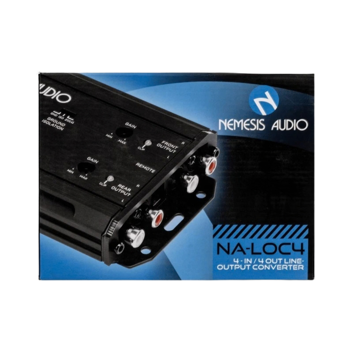 Nemesis Audio NA-LOC4 4-Channel Active Line Output Converter with Auto Turn-on, Load Resistors and Wired Bass Knob